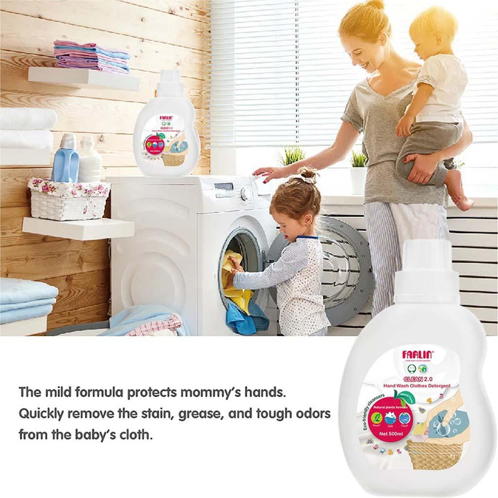 Farlin Clean 2.0 Hand Wash Clothes Detergent 500ml CB-30004 - Easy Pharmacy LLC