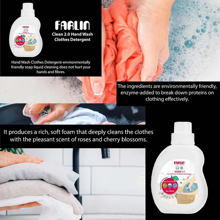 Farlin Clean 2.0 Hand Wash Clothes Detergent 500ml CB-30004 - Easy Pharmacy LLC