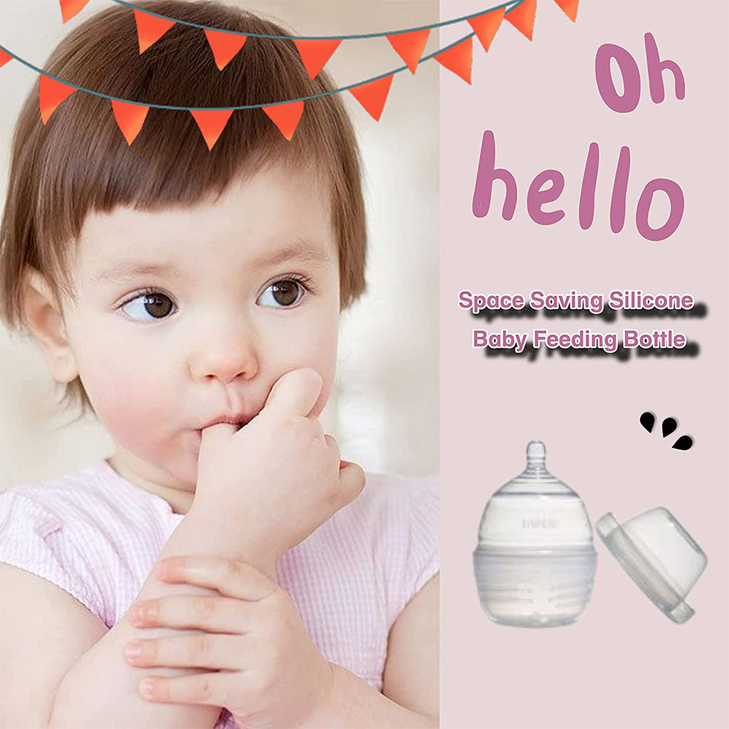Farlin Space Saving Silicone Baby Feeding Bottle For 0 Months+, Pack of 1's - Easy Pharmacy LLC