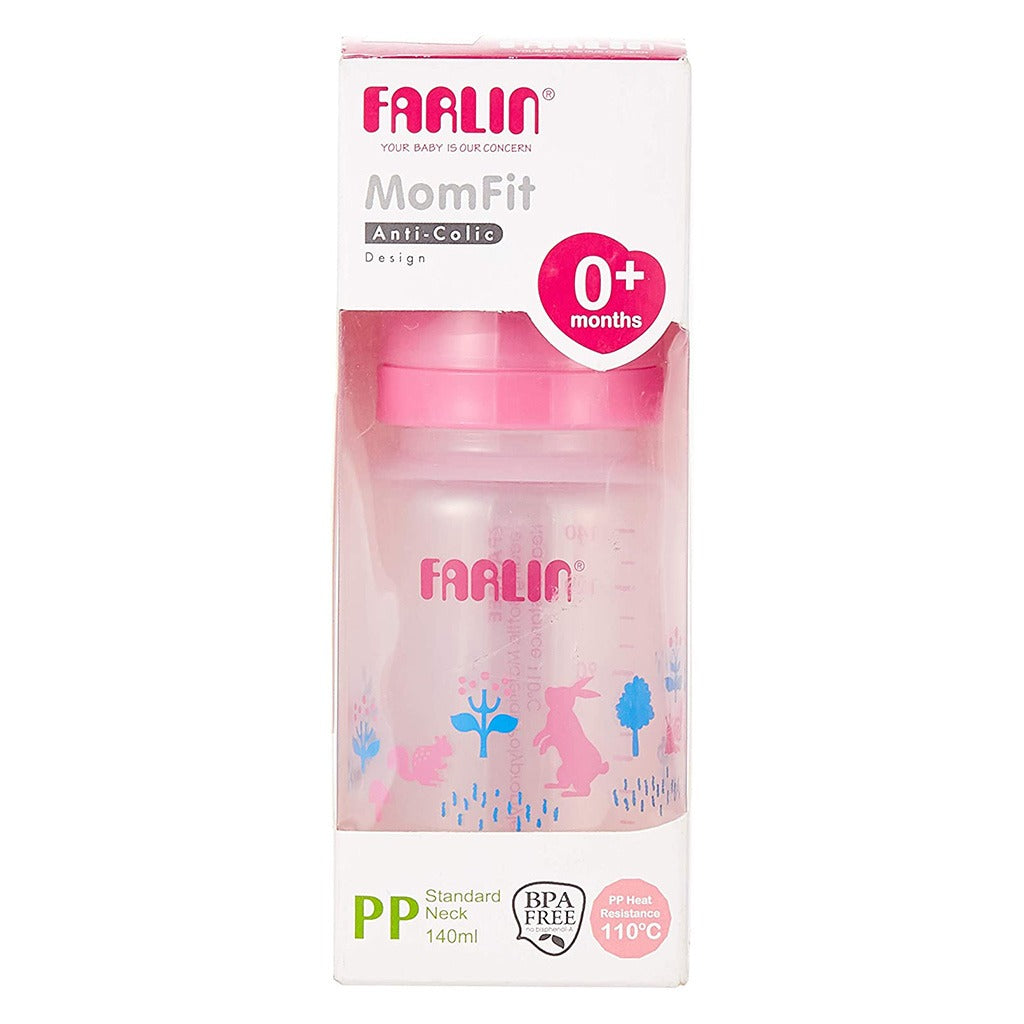 Farlin Standard Neck Animal Series PP Feeding Bottle, Pink AB-41011 (G) 140ml, Pack of 1's - Easy Pharmacy LLC