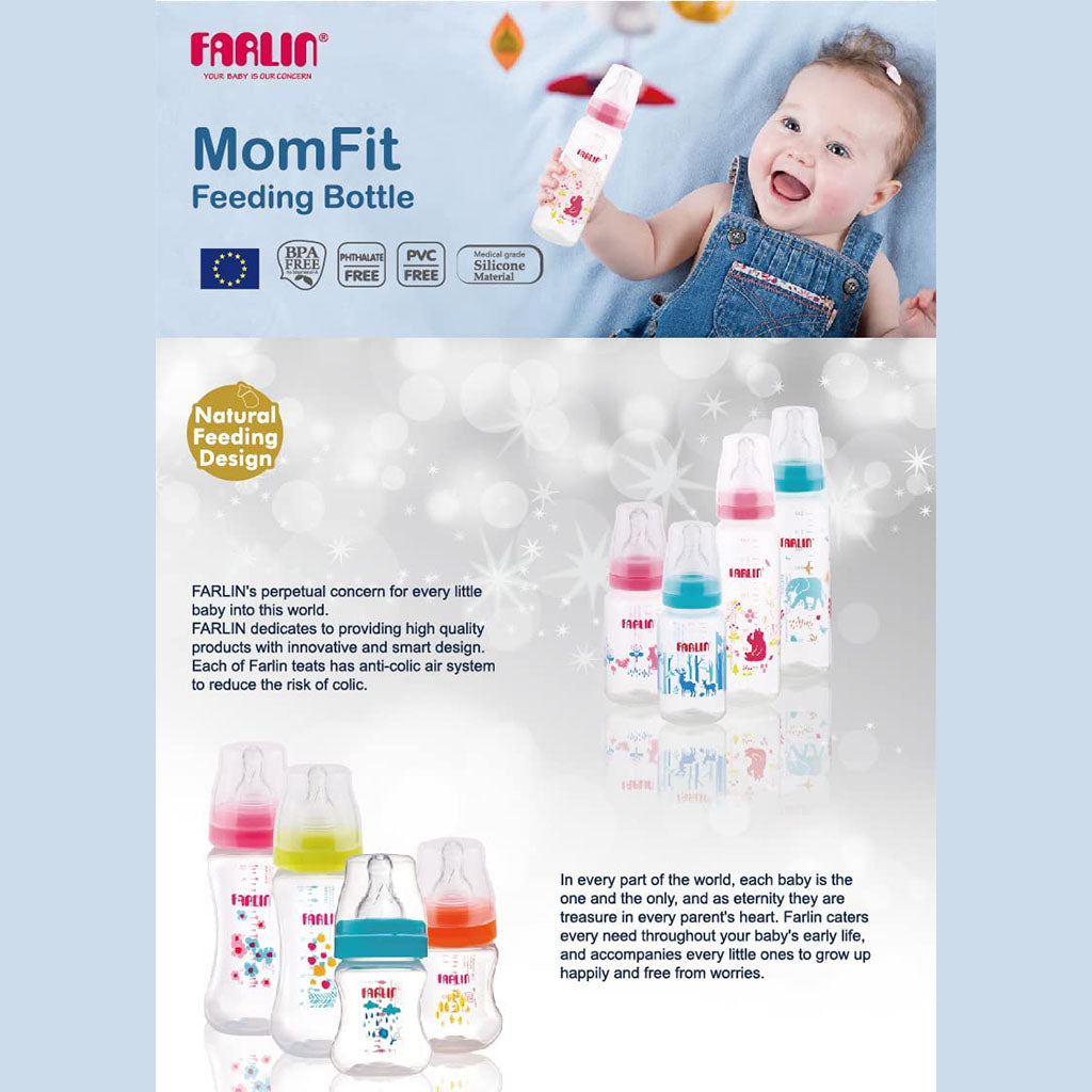 Farlin Standard Neck Animal Series PP Feeding Bottle, Blue AB-41011 (B) 140ml, Pack of 1's - Easy Pharmacy LLC