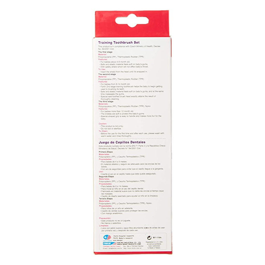 Farlin Three Stages Trainer Toothbrush Set, Blue - Easy Pharmacy LLC