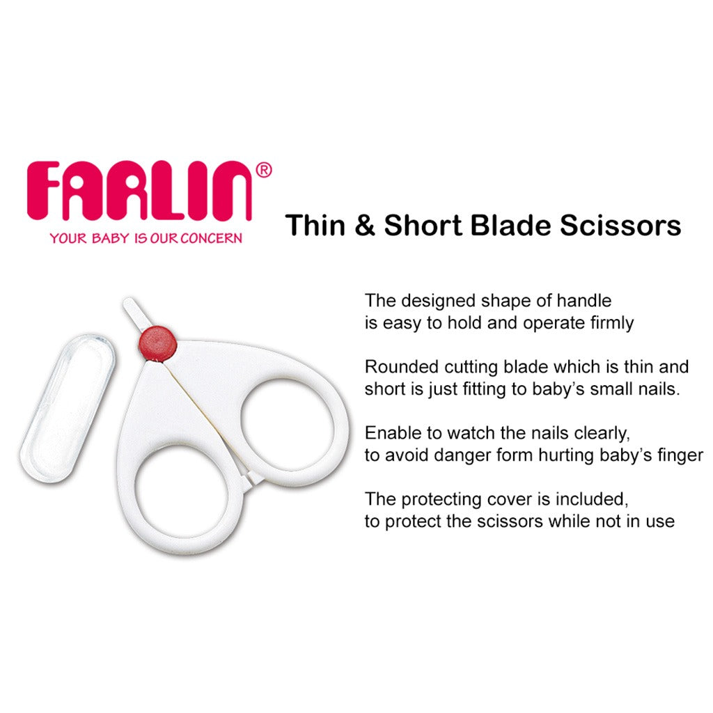 Farlin Doctor.J Thin And Short Blade Baby Safety Scissor BF-160B, Pack of 1's - Easy Pharmacy LLC