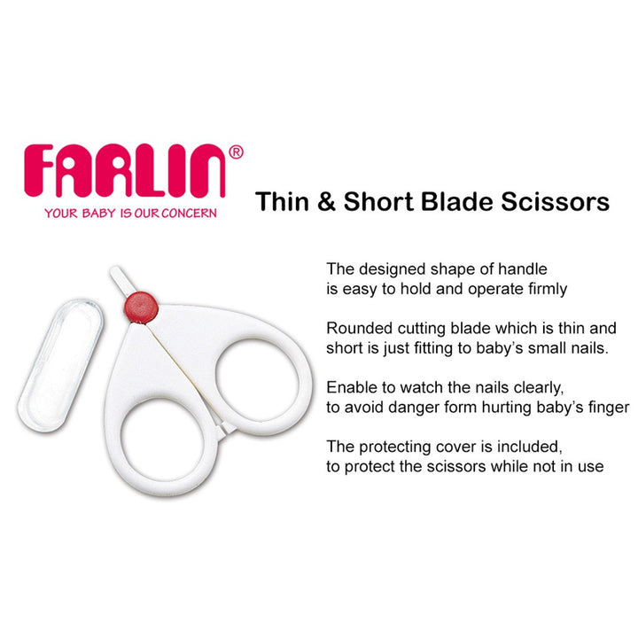 Farlin Doctor.J Thin And Short Blade Baby Safety Scissor BF-160B, Pack of 1's - Easy Pharmacy LLC