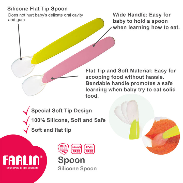 Farlin Silicone Feeding Spoon For 4+ Months Baby, Pack of 1's - Easy Pharmacy LLC