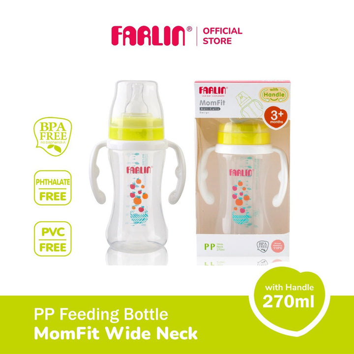 Farlin Seasons Series Wide Neck 270ml PP Feeding Bottle With Handle For 3 Months+, Pack of 1's - Easy Pharmacy LLC