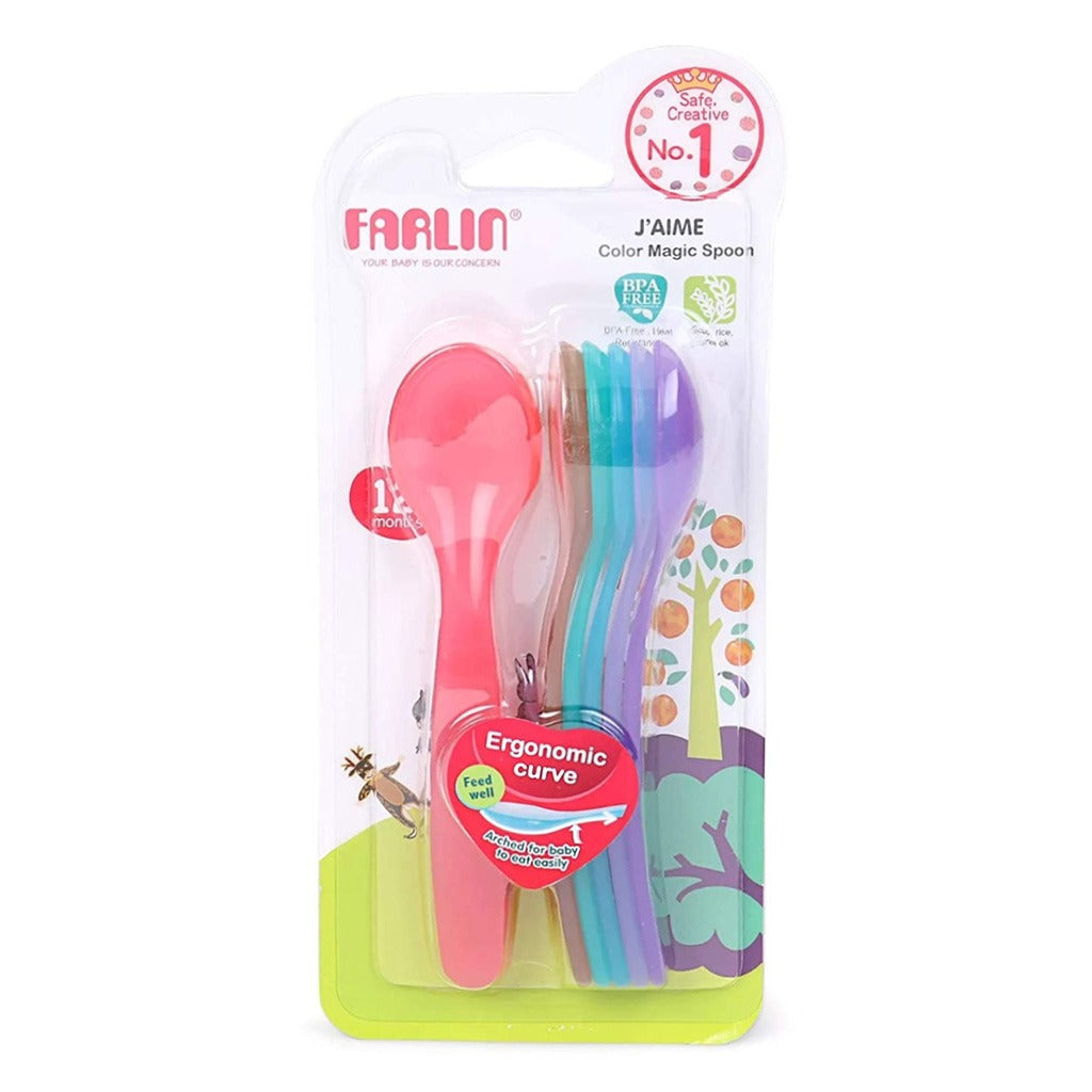 Farlin J'Aime Colour Magic Spoon For 12 Months+ Toddler, Pack of 7's - Easy Pharmacy LLC