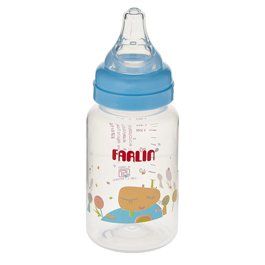Farlin Little Artist Collection 140ml Standard Neck PP Feeding Bottle Blue For 0+ Months Baby, Pack of 1's - Easy Pharmacy LLC