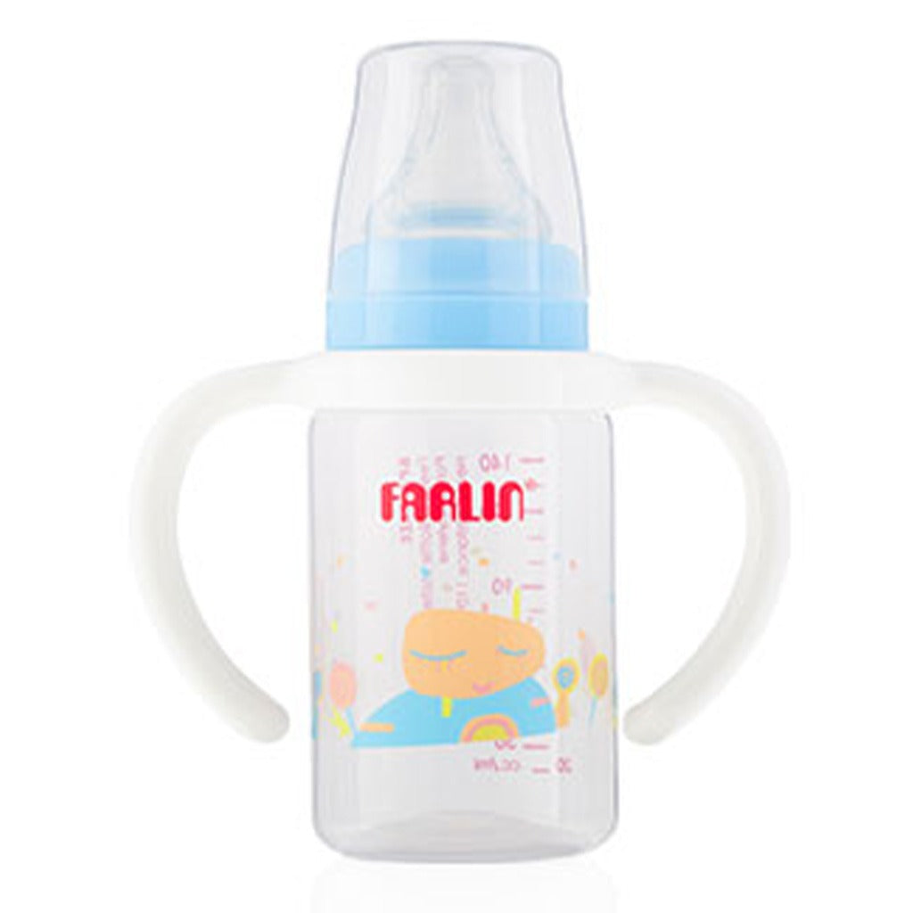 Farlin Little Artist Collection 140ml Standard Neck PP Feeding Bottle With Handle Blue For 0+ Months Baby, Pack of 1's - Easy Pharmacy LLC