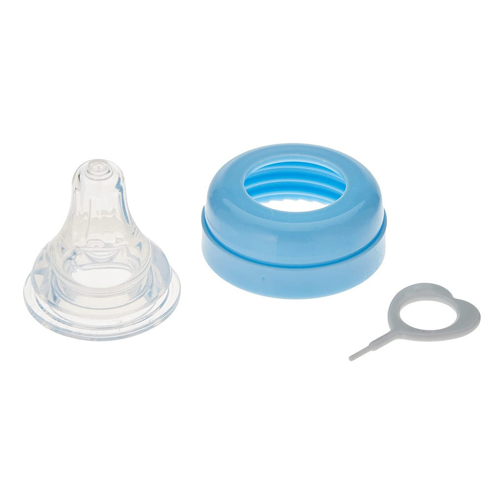 Farlin Little Artist Collection 140ml Standard Neck PP Feeding Bottle With Handle Blue For 0+ Months Baby, Pack of 1's - Easy Pharmacy LLC