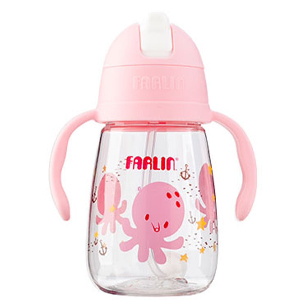 Farlin 360° Tritan 250ml Drinking Straw Cup For 6 Months+ Baby Pink, Pack of 1's - Easy Pharmacy LLC