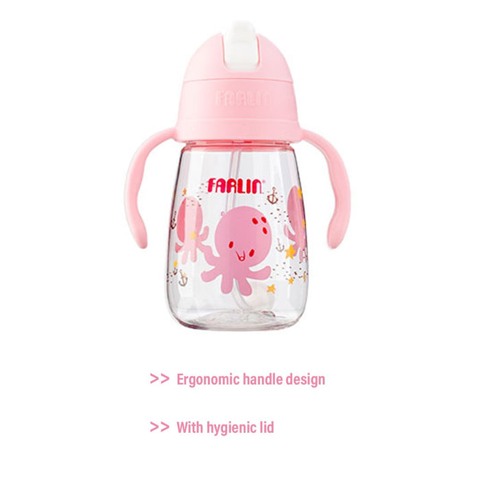 Farlin 360° Tritan 250ml Drinking Straw Cup For 6 Months+ Baby Pink, Pack of 1's - Easy Pharmacy LLC