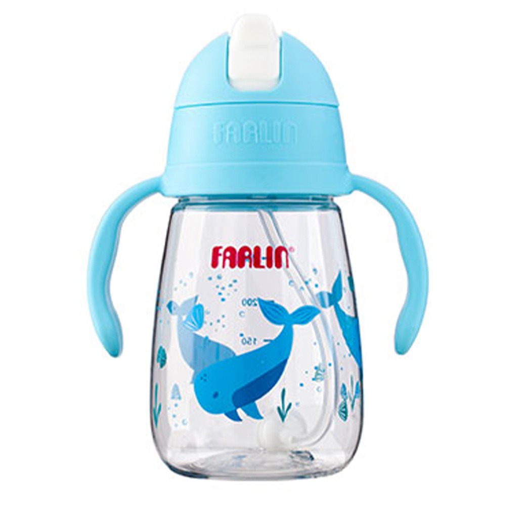 Farlin 360° Tritan 250ml Drinking Straw Cup For 6 Months+ Baby Blue, Pack of 1's - Easy Pharmacy LLC