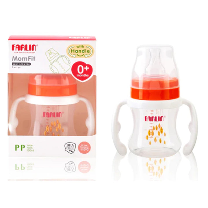 Farlin Seasons Series Wide Neck 150ml PP Feeding Bottle With Handle For 0 Months+ Baby, Pack of 1's - Easy Pharmacy LLC