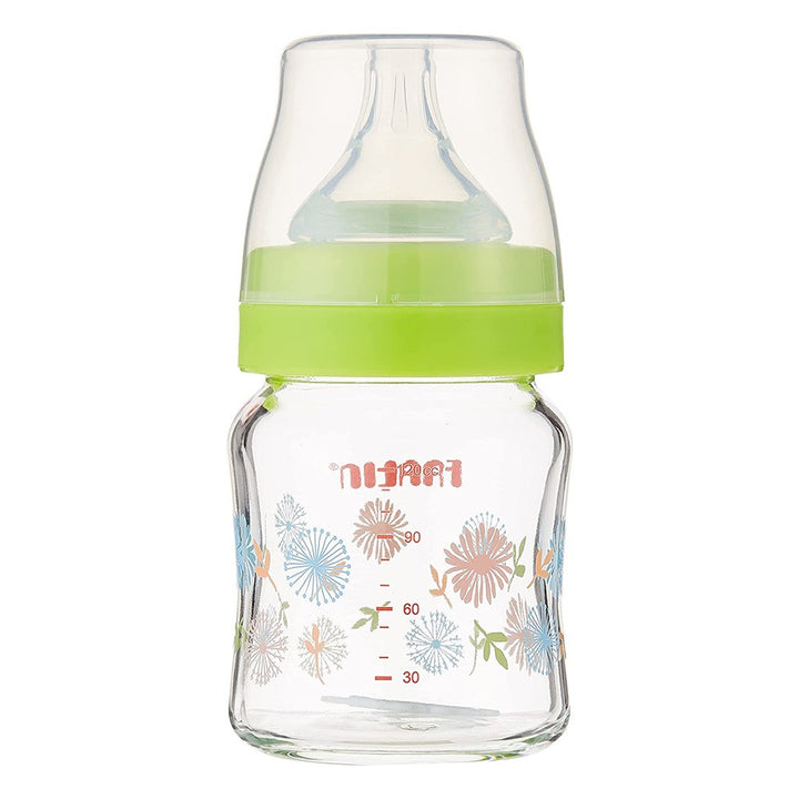 Farlin Wide Neck Heat Resistant 120ml Glass Feeding Bottle For 0+ Months Baby, Pack of 1's - Easy Pharmacy LLC