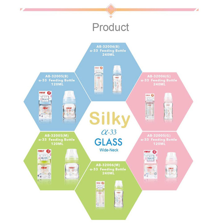 Farlin Flora Series ɑ-33 120ml Glass Feeding Bottle For Baby AB-32005 (G), Pack of 1's - Easy Pharmacy LLC