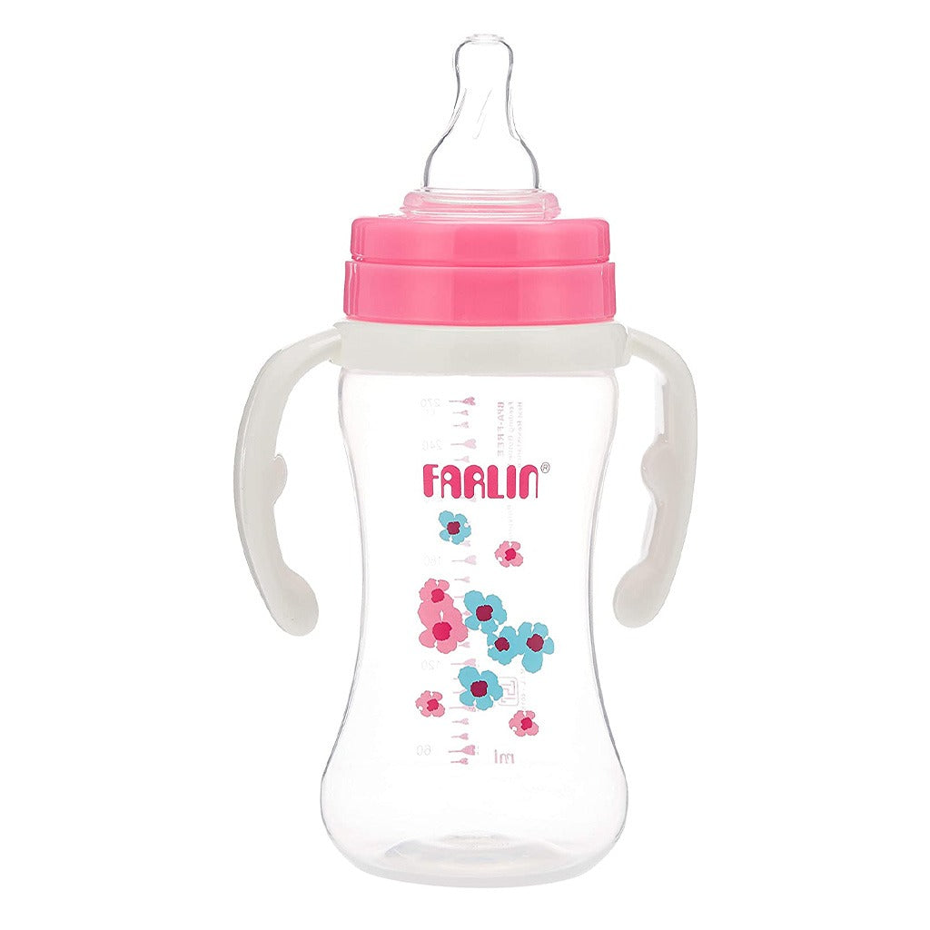 Farlin Seasons Series Wide Neck 270ml PP Feeding Bottle With Handle For 3 Months+ Baby, Pack of 1's - Easy Pharmacy LLC