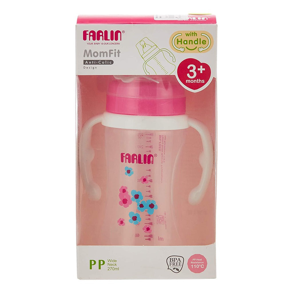 Farlin Seasons Series Wide Neck 270ml PP Feeding Bottle With Handle For 3 Months+ Baby, Pack of 1's - Easy Pharmacy LLC
