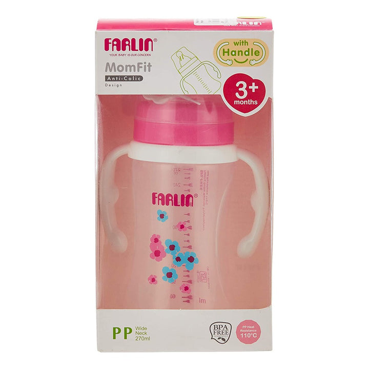 Farlin Seasons Series Wide Neck 270ml PP Feeding Bottle With Handle For 3 Months+ Baby, Pack of 1's - Easy Pharmacy LLC