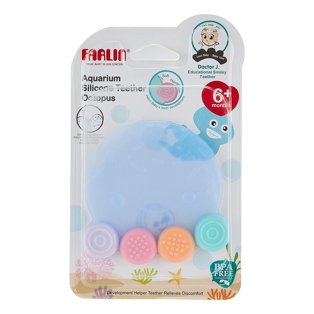 Farlin Aquarium Octopus Silicone Teether For 6 Months+ Baby, Pack of 1's - Easy Pharmacy LLC
