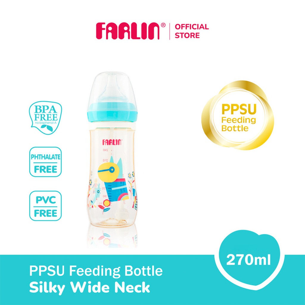 Farlin Silky PPSU Little Artist Collection 270ml Wide Neck Feeding Bottle For Baby AB-92009 (B), Pack of 1's - Easy Pharmacy LLC