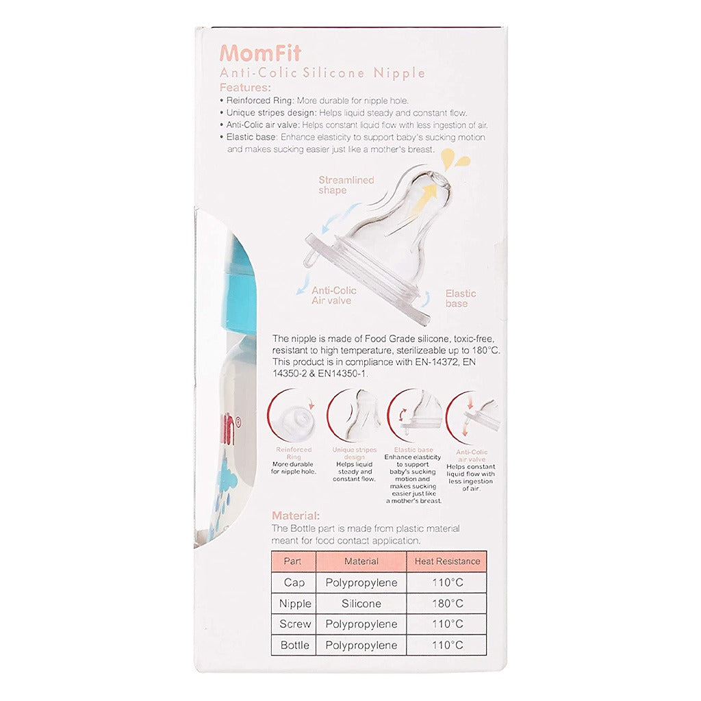 Farlin Momfit Little Artist collection 150ml Wide Neck PP Feeding Bottle AB-42015 (B), Pack of 1's - Easy Pharmacy LLC