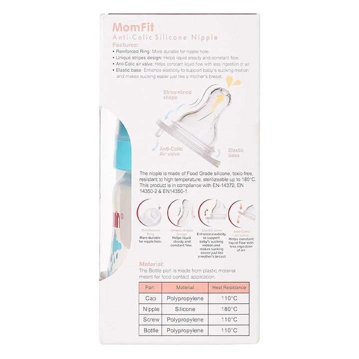 Farlin Momfit Little Artist collection 150ml Wide Neck PP Feeding Bottle AB-42015 (B), Pack of 1's - Easy Pharmacy LLC
