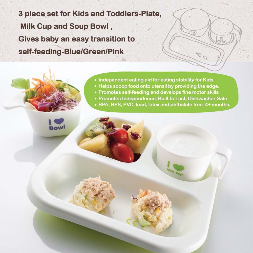 Farlin J'Aime Pe-Pa Plate For 12 Months+ Baby, Pack of 3 Pieces - Easy Pharmacy LLC
