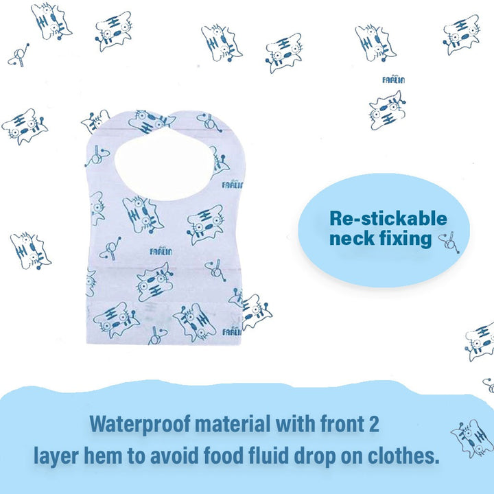 Farlin Disposable Paper Bib For Baby, Blue, Pack of 12's - Easy Pharmacy LLC
