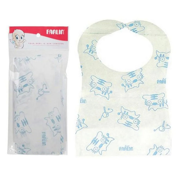 Farlin Disposable Paper Bib For Baby, Blue, Pack of 12's - Easy Pharmacy LLC