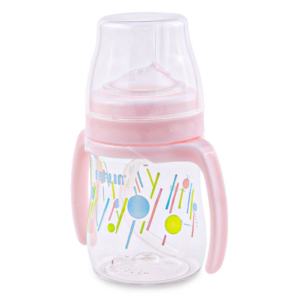 Farlin Stage 3 150ml Tritan Crystal Transparent Drinking Cup With Straw For 9+ Months Assorted, Pack of 1's - Easy Pharmacy LLC