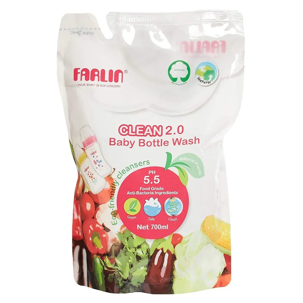 Farlin Clean 2.0 Baby Feeding Bottle Wash Liquid Cleanser Refill Pack 700ml - Easy Pharmacy LLC