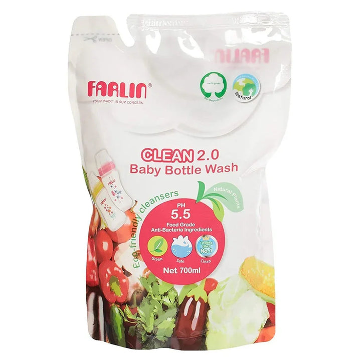 Farlin Clean 2.0 Baby Feeding Bottle Wash Liquid Cleanser Refill Pack 700ml - Easy Pharmacy LLC