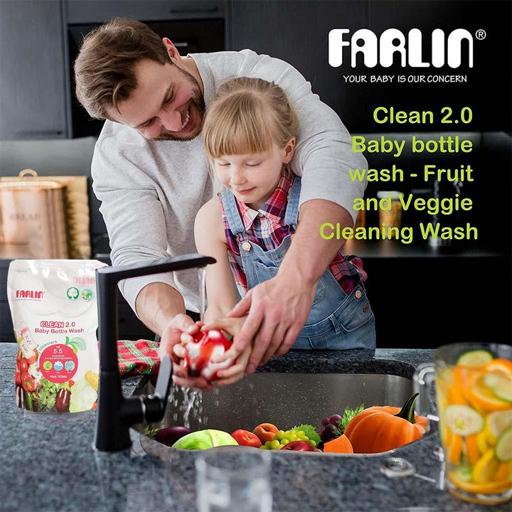 Farlin Clean 2.0 Baby Feeding Bottle Wash Liquid Cleanser Refill Pack 700ml - Easy Pharmacy LLC