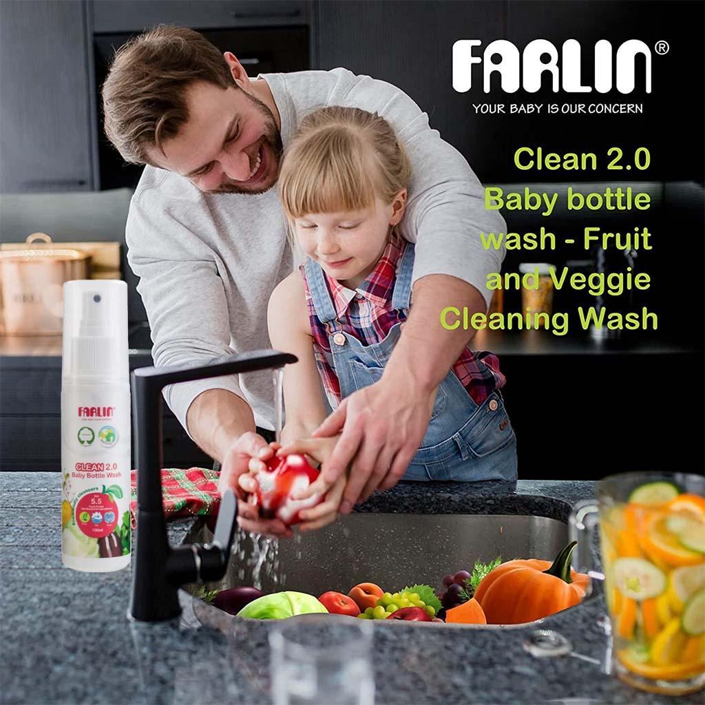 Farlin Clean 2.0 Baby Feeding Bottle Wash Spray 100ml - Easy Pharmacy LLC
