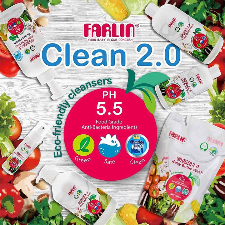 Farlin Clean 2.0 Baby Feeding Bottle Wash Spray 100ml - Easy Pharmacy LLC