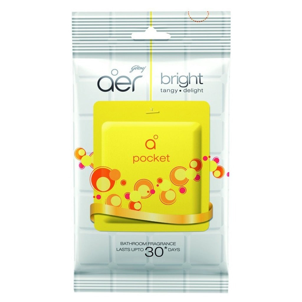 Godrej Aer Power Pocket Bathroom Fragrance - Bright Tangy Delight 10g - Easy Pharmacy LLC