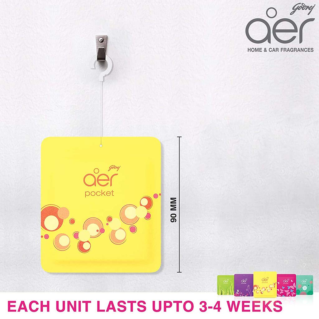 Godrej Aer Power Pocket Bathroom Fragrance - Bright Tangy Delight 10g - Easy Pharmacy LLC