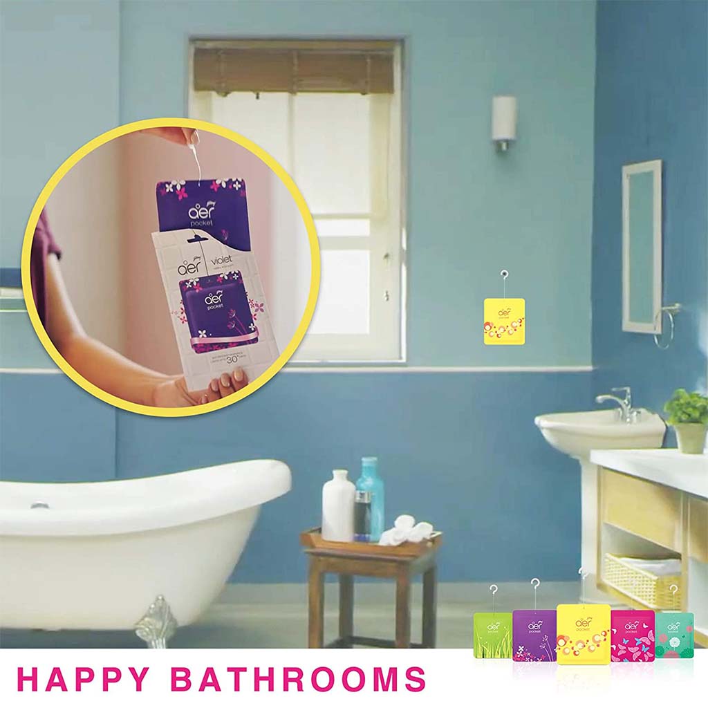 Godrej Aer Power Pocket Bathroom Fragrance - Bright Tangy Delight 10g - Easy Pharmacy LLC