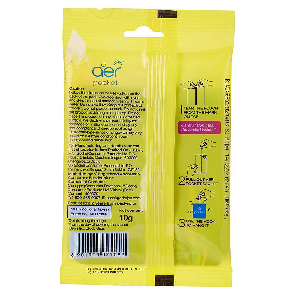 Godrej Aer Power Pocket Germ Protection Long Lasting Bathroom Fragrance - Sea Breeze 10g - Easy Pharmacy LLC