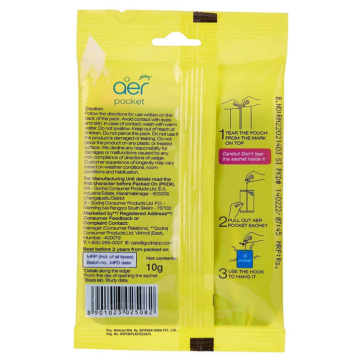 Godrej Aer Power Pocket Germ Protection Long Lasting Bathroom Fragrance - Sea Breeze 10g - Easy Pharmacy LLC