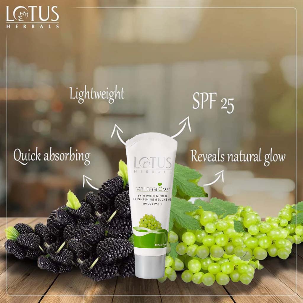 Lotus Herbals Whiteglow Skin Whitening & Brightening Gel Cream SPF 25 PA+++ 18g - Easy Pharmacy LLC