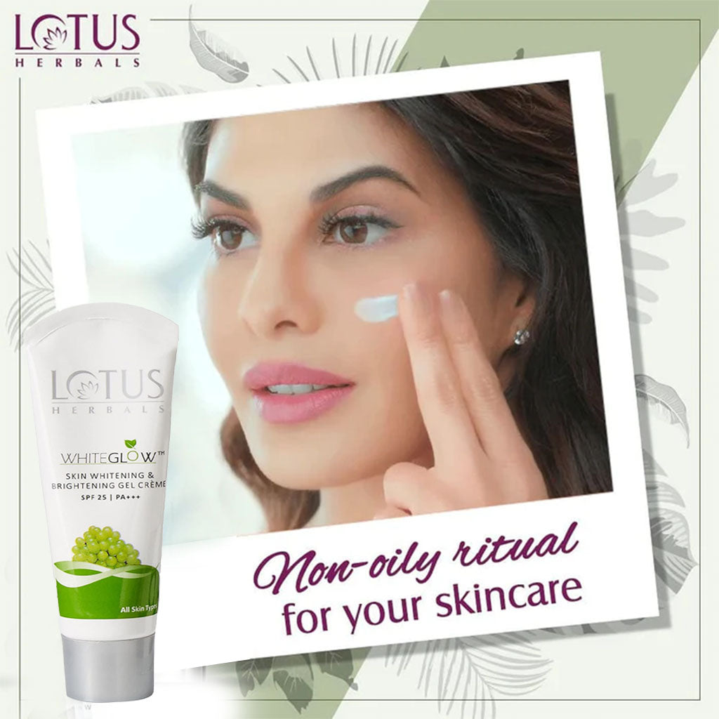 Lotus Herbals Whiteglow Skin Whitening & Brightening Gel Cream SPF 25 PA+++ 18g - Easy Pharmacy LLC