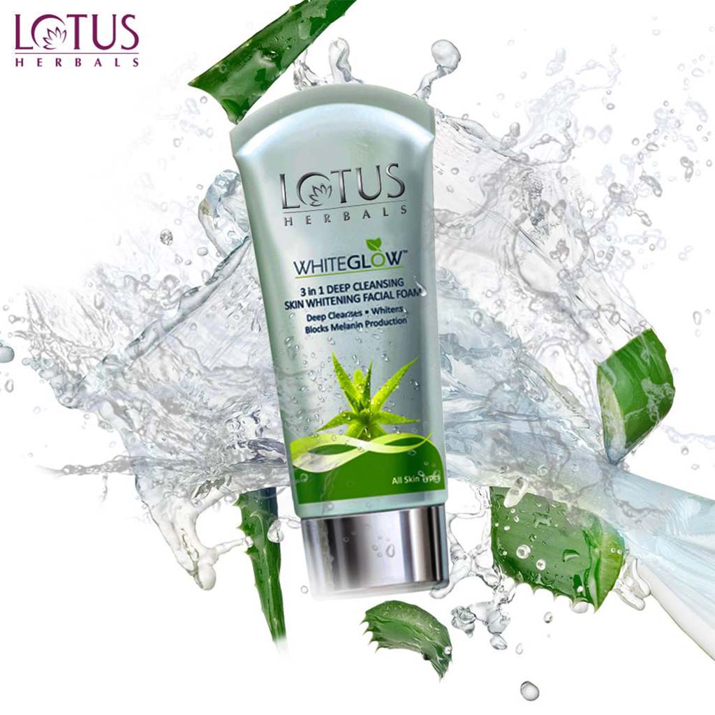 Lotus Herbals Whiteglow 3 In 1 Deep Cleansing Skin Whitening Facial Foam 100g - Easy Pharmacy LLC