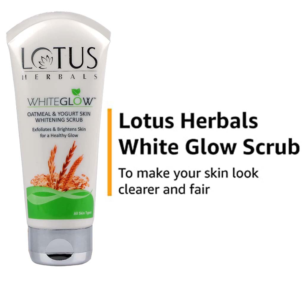 Lotus Herbals Whiteglow Oatmeal & Yogurt Skin Brightening Face Scrub 100g - Easy Pharmacy LLC