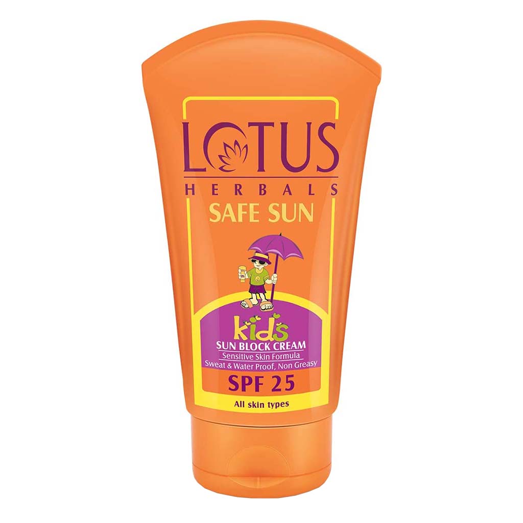 Lotus Herbals Safe Sun SPF 25 Kids Sun Block Cream Sensitive Skin Formula 100g - Easy Pharmacy LLC