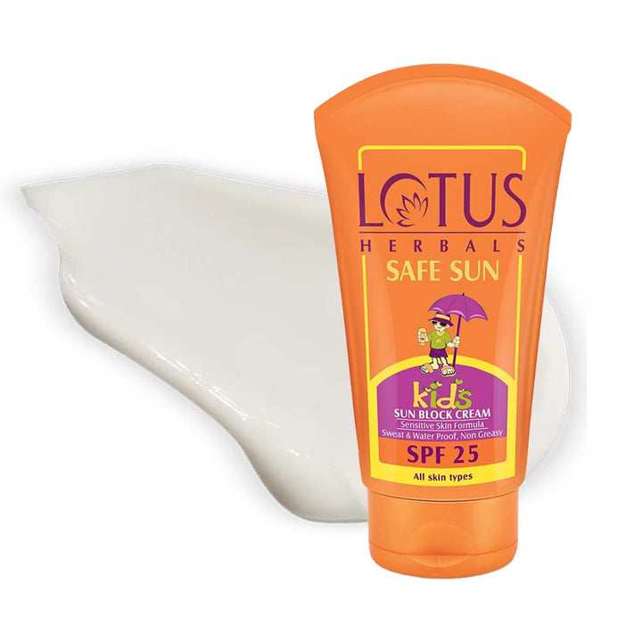 Lotus Herbals Safe Sun SPF 25 Kids Sun Block Cream Sensitive Skin Formula 100g - Easy Pharmacy LLC