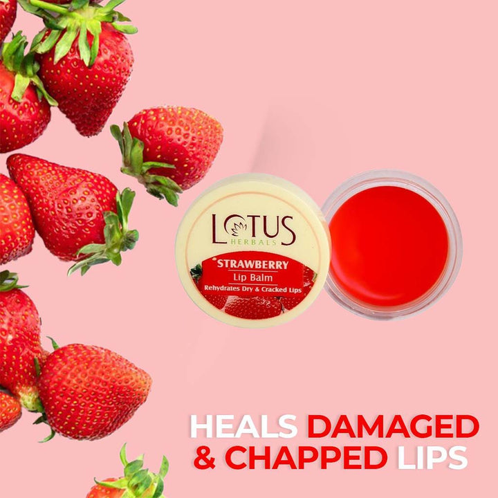 Lotus Herbals Strawberry Lip Balm For Dry And Cracked Lips 5g - Easy Pharmacy LLC