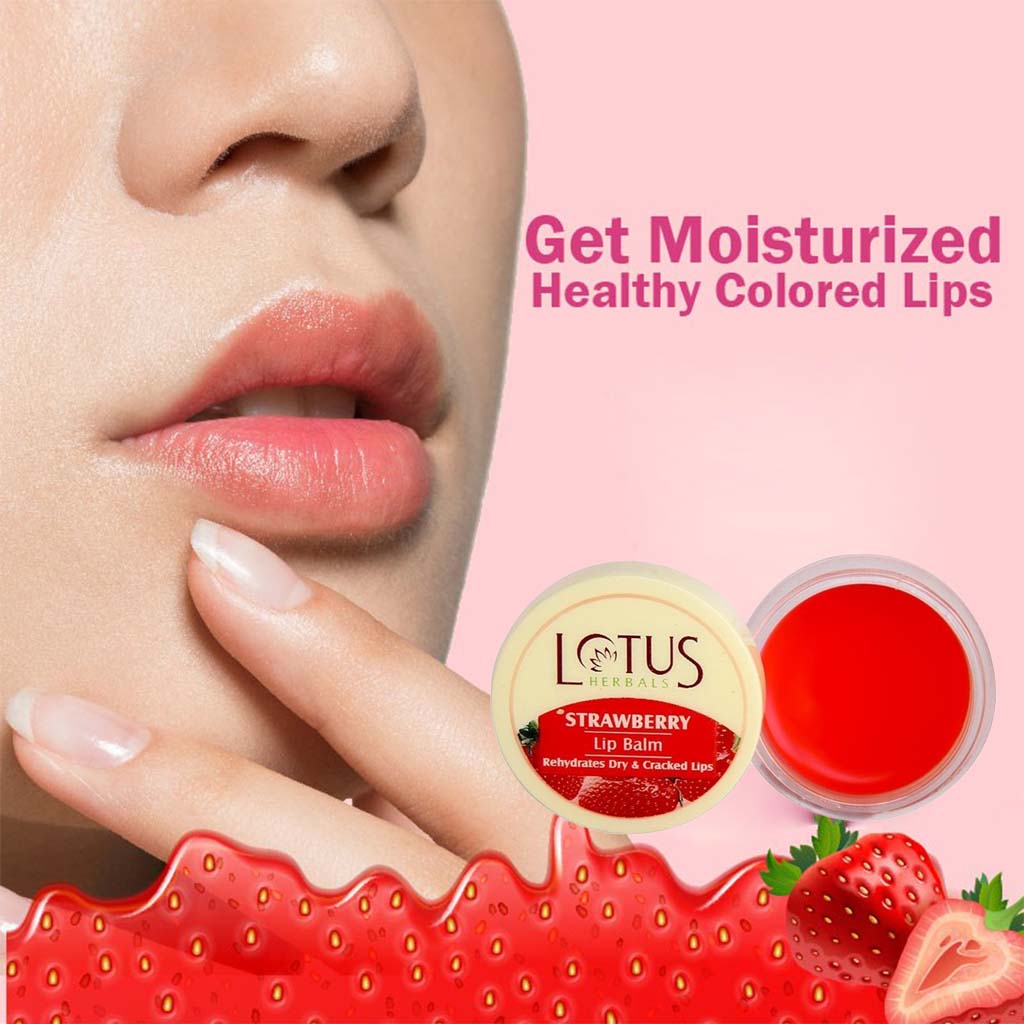 Lotus Herbals Strawberry Lip Balm For Dry And Cracked Lips 5g - Easy Pharmacy LLC