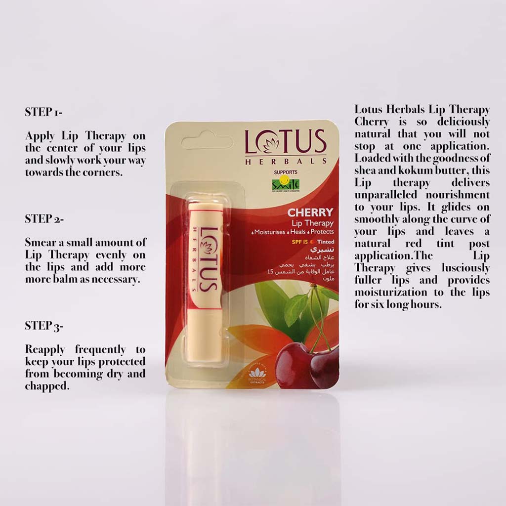 Lotus Herbals Tinted Lip Therapy SPF15 Cherry 4g - Easy Pharmacy LLC